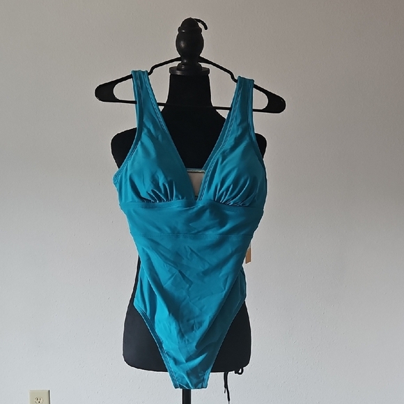 Kona Sol Teal One Piece Swimsuit - Picture 1 of 14